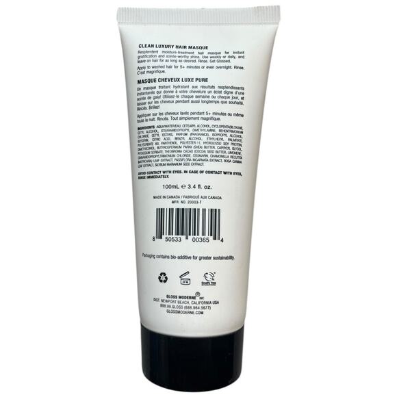 GLOSS MODERNE Clean Luxury Deep Conditioning Hair Masque 3.4 Fl Oz Sealed - Picture 2 of 2